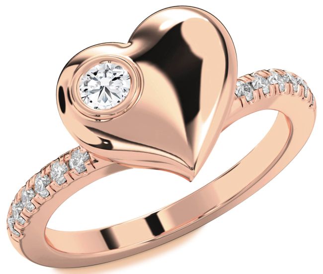 Diamond Rose Gold Heart Promise Ring