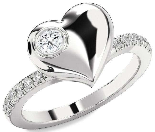 Diamond White Gold Heart Promise Ring