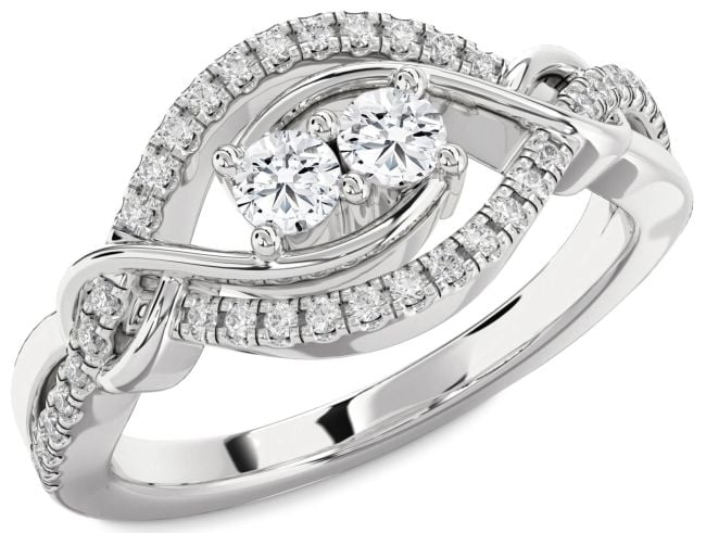 Diamond White Gold Round Two Stone Ring