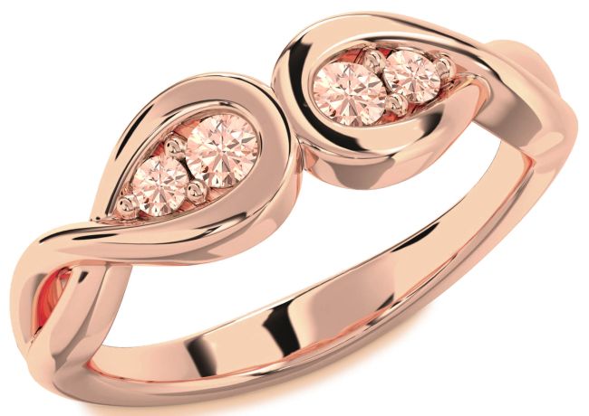 Morganite Rose Gold Infinity Round Two Stone Ring