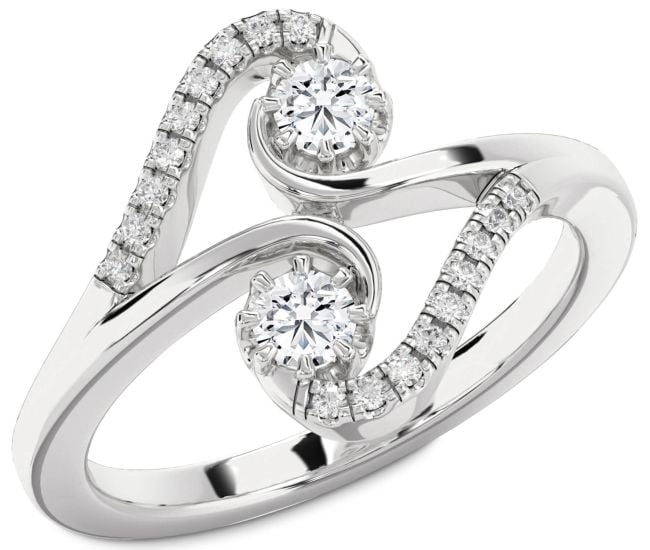 Diamond White Gold Round Two Stone Ring