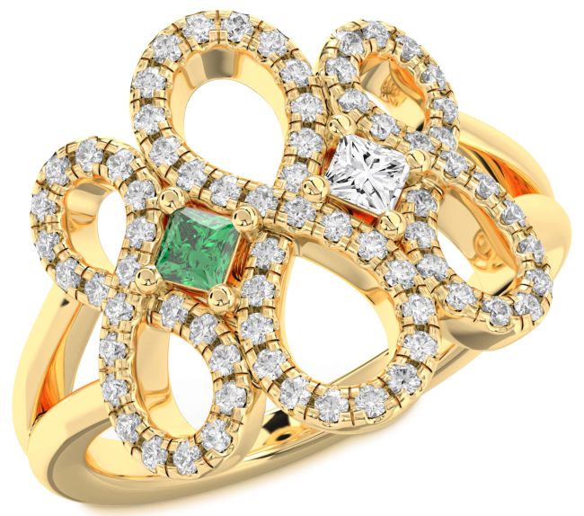 Diamond Gold Infinity Princess Two Stone Promise Ring
