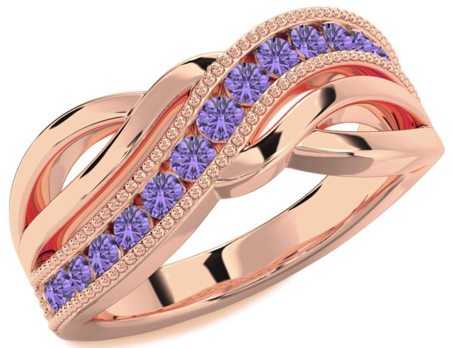 Alexandrite Rose Gold Infinity Ring