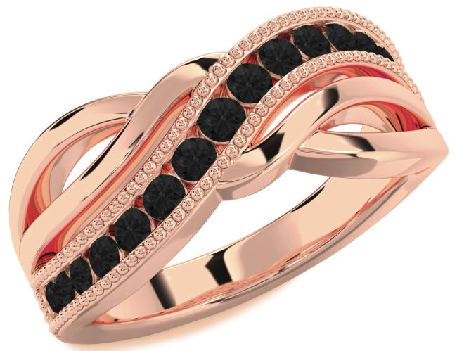 Black Diamond Rose Gold Infinity Ring