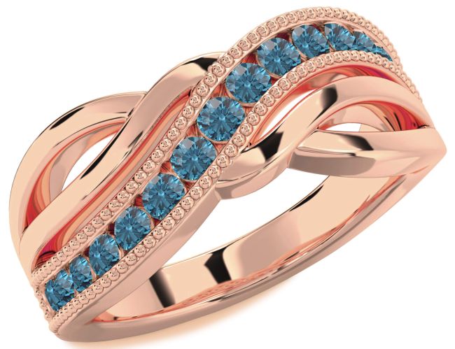 Blue Diamond Rose Gold Infinity Ring