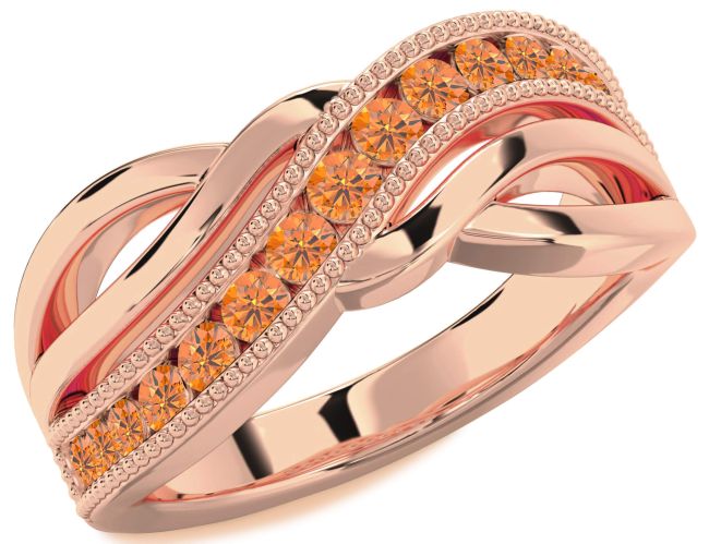 Citrine Rose Gold Infinity Ring