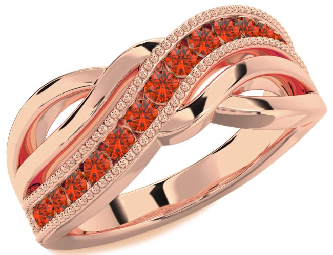 Fire Opal Rose Gold Infinity Ring