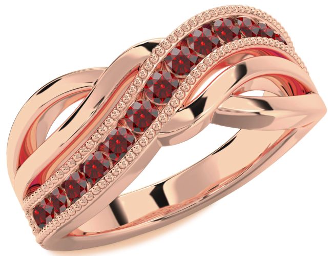 Garnet Rose Gold Infinity Ring