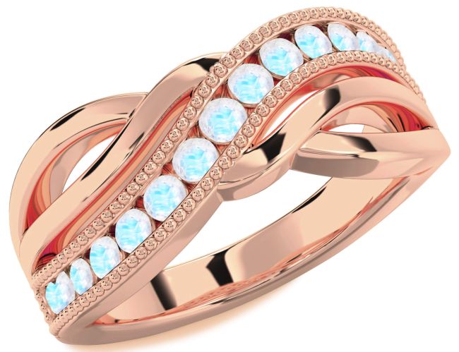Moonstone Rose Gold Infinity Ring