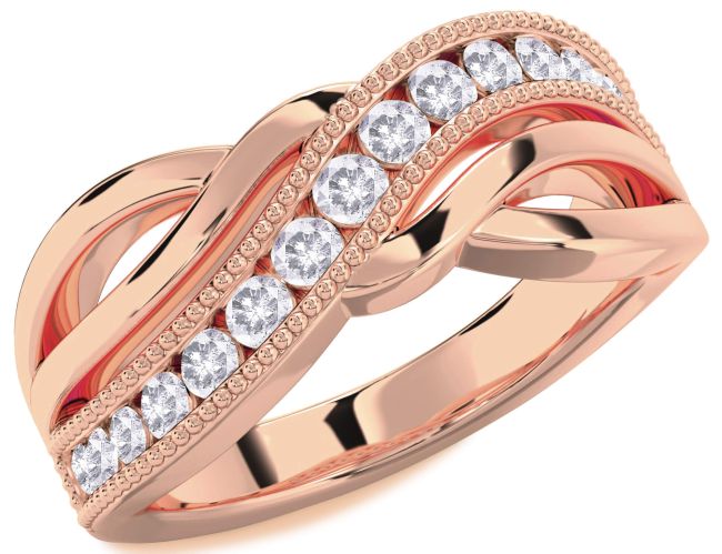 Salt & Pepper Diamond Rose Gold Infinity Ring