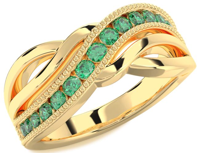 Emerald Gold Infinity Ring
