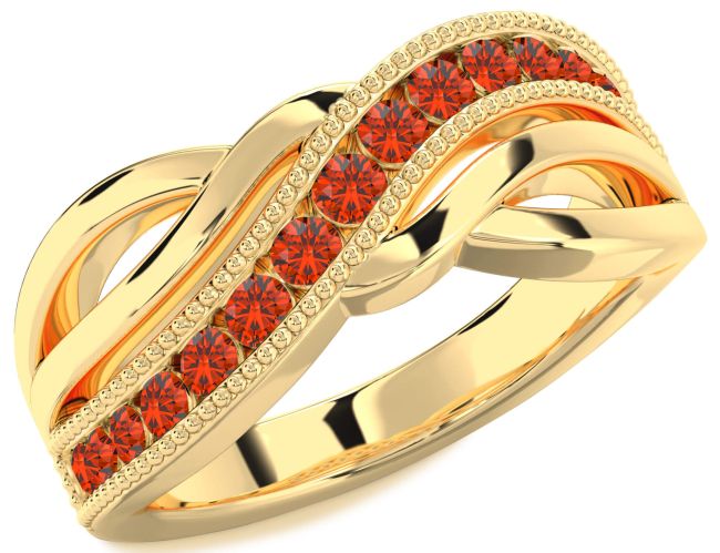 Fire Opal Gold Infinity Ring
