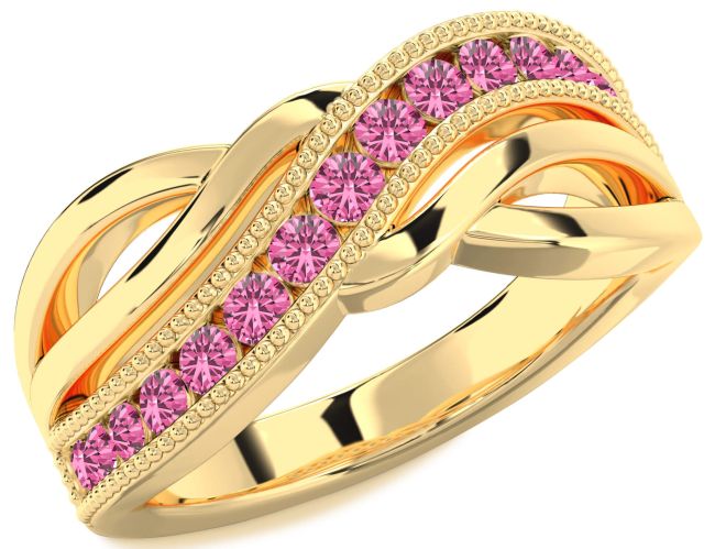 Pink Sapphire Gold Infinity Ring