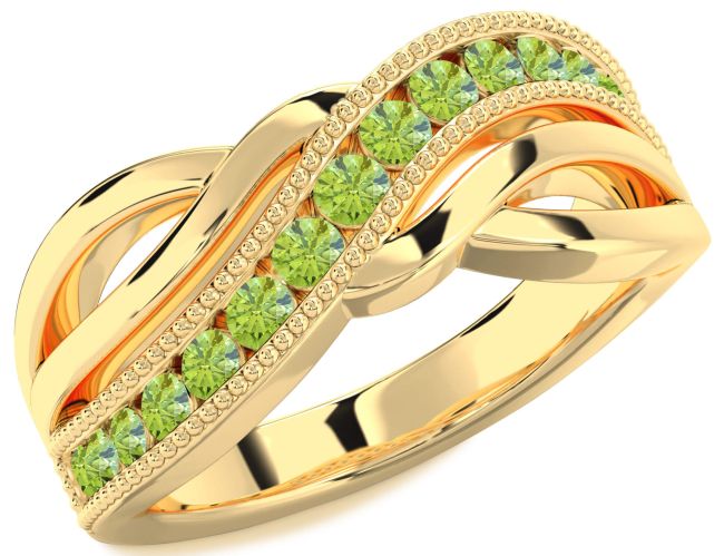 Peridot Gold Infinity Ring
