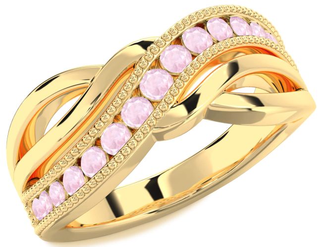 Rose Quartz Gold Infinity Ring