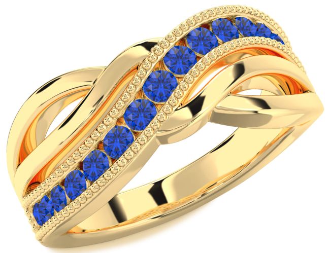Blue Sapphire Gold Infinity Ring
