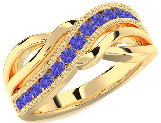 Tanzanite Gold Infinity Ring