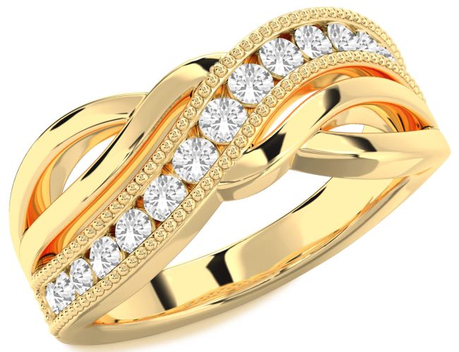 White Sapphire Gold Silver Infinity Ring