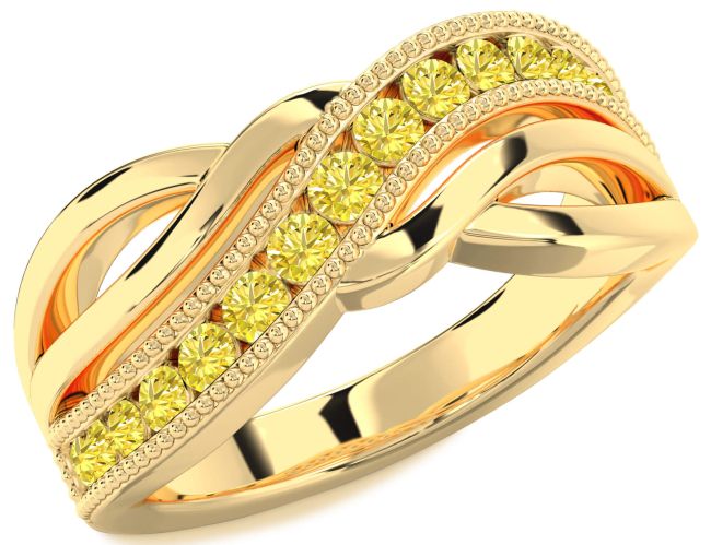 Yellow Diamond Gold Infinity Ring