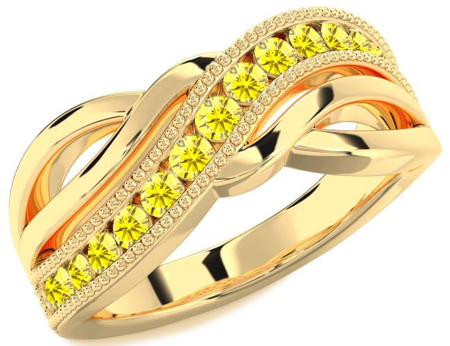 Yellow Sapphire Gold Infinity Ring