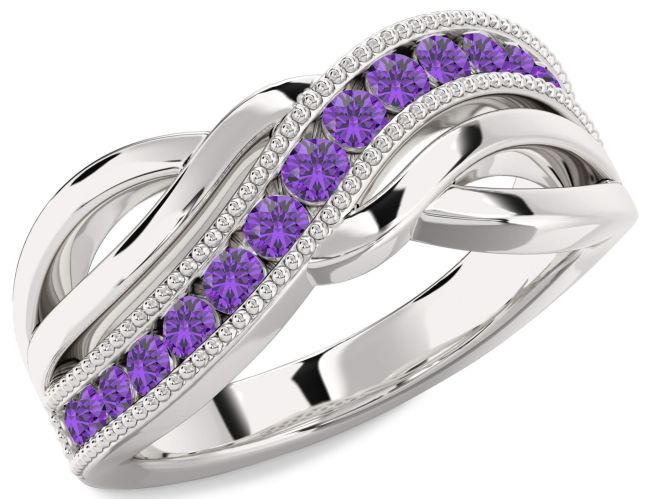 Amethyst Silver Infinity Ring