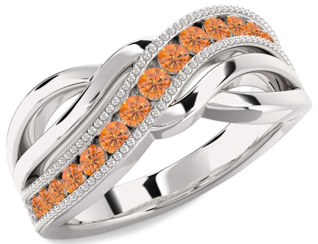 Citrine Silver Infinity Ring