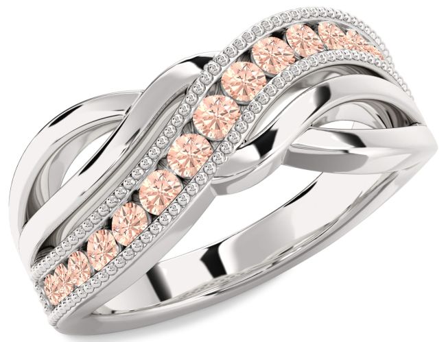 Morganite Silver Infinity Ring