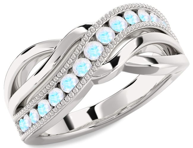 Moonstone Silver Infinity Ring