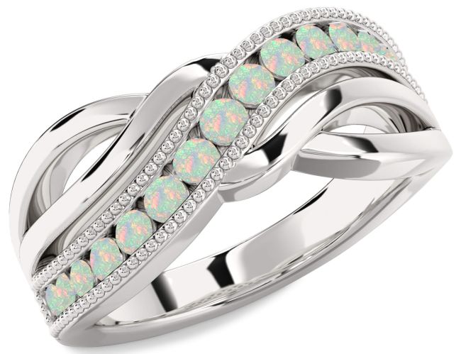 Opal Silver Infinity Ring