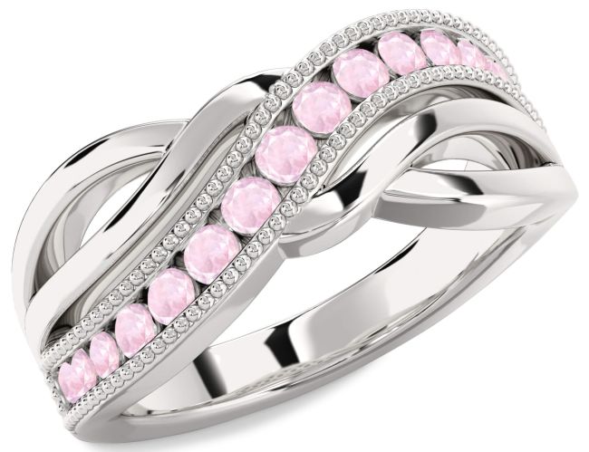 Rose Quartz Silver Infinity Ring