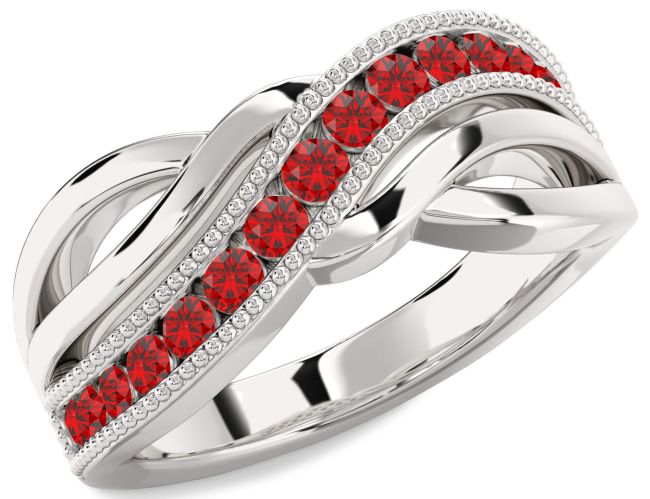 Ruby White Gold Infinity Ring