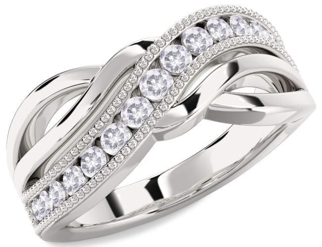 Salt & Pepper Diamond Silver Infinity Ring