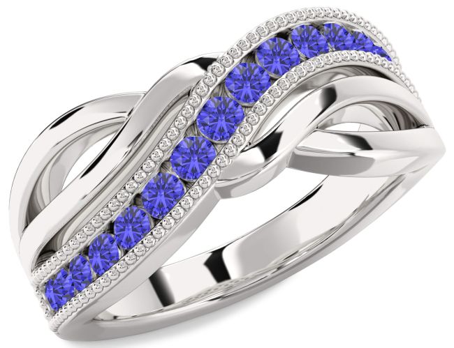 Tanzanite Silver Infinity Ring