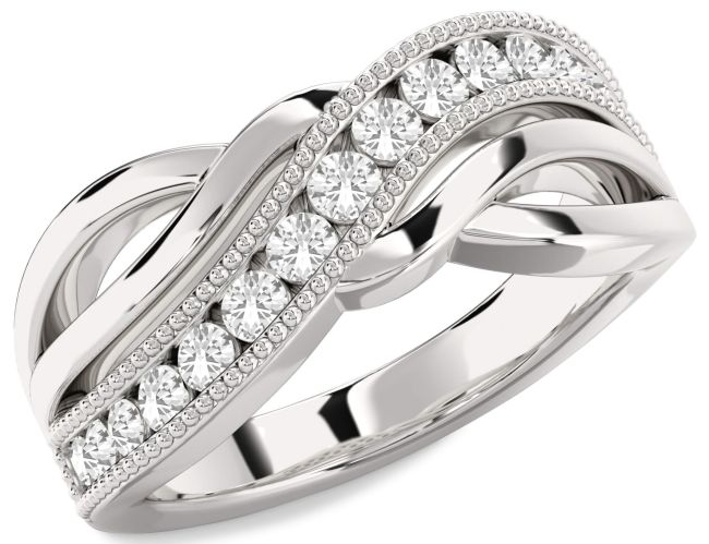 White Sapphire Silver Infinity Ring