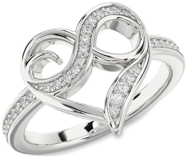Diamond Platinum Heart Infinity Ring