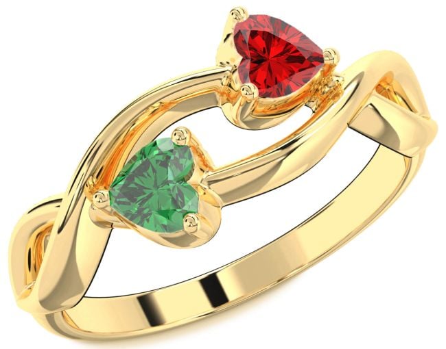 Gold Silver Infinity Two Heart Promise Ring