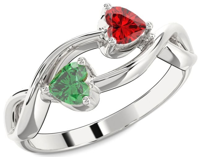 Silver Infinity Two Heart Promise Ring