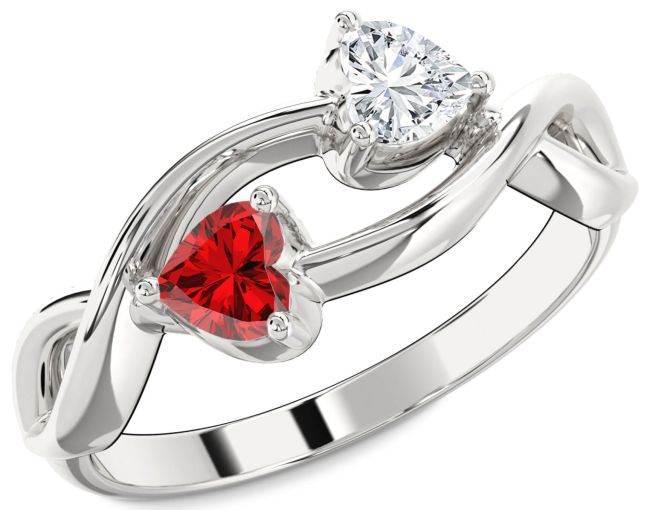 Silver Infinity Two Heart Promise Ring