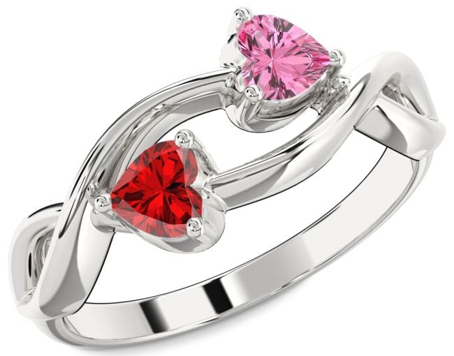 Silver Infinity Two Heart Promise Ring