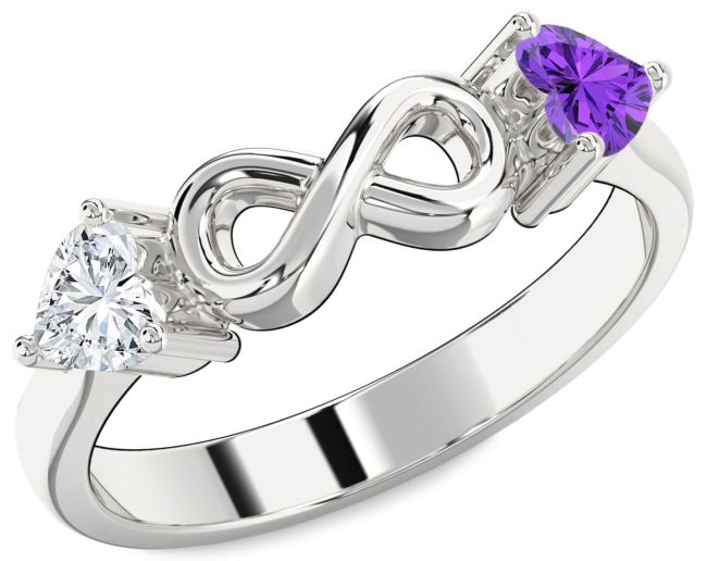 Platinum Infinity Two Heart Promise Ring