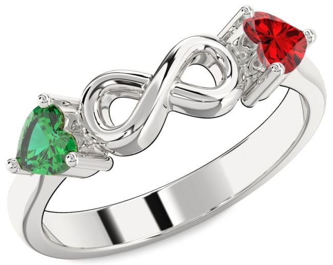 Silver Infinity Two Heart Promise Ring