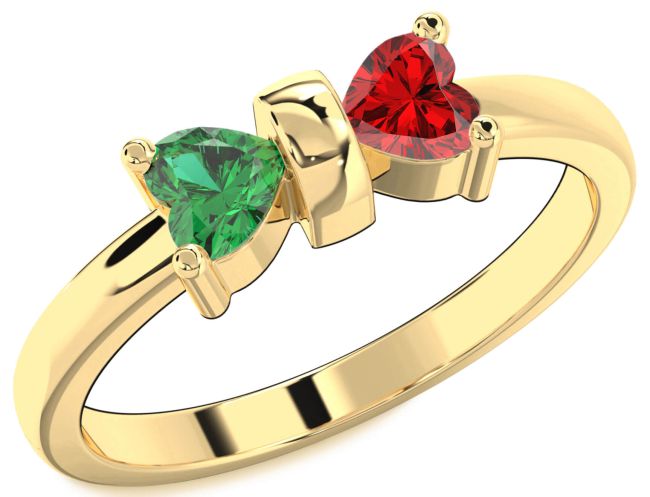 Gold Silver Two Heart Promise Ring