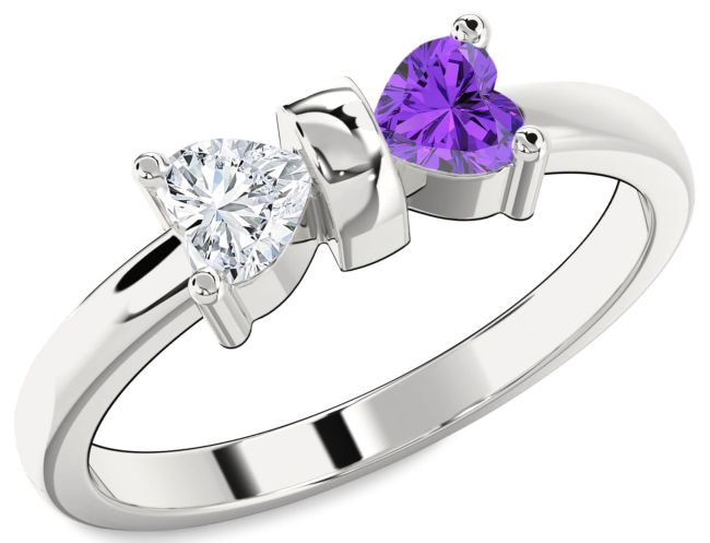 Platinum Two Heart Promise Ring