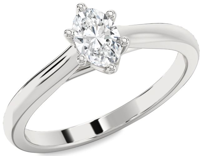 Diamond Platinum Oval Solitaire Engagement Ring