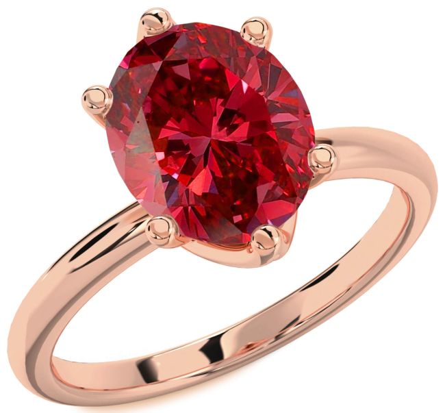 Ruby Rose Gold Oval Solitaire Engagement Ring