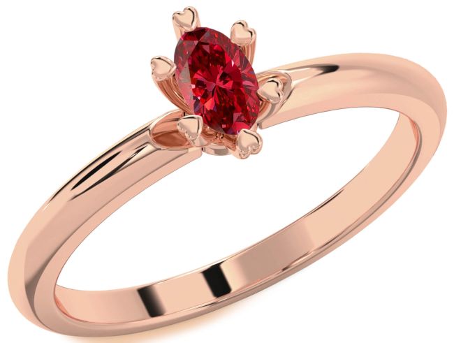 Ruby Rose Gold Oval Promise Ring