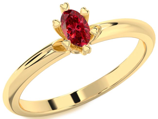 Ruby Gold Oval Promise Ring