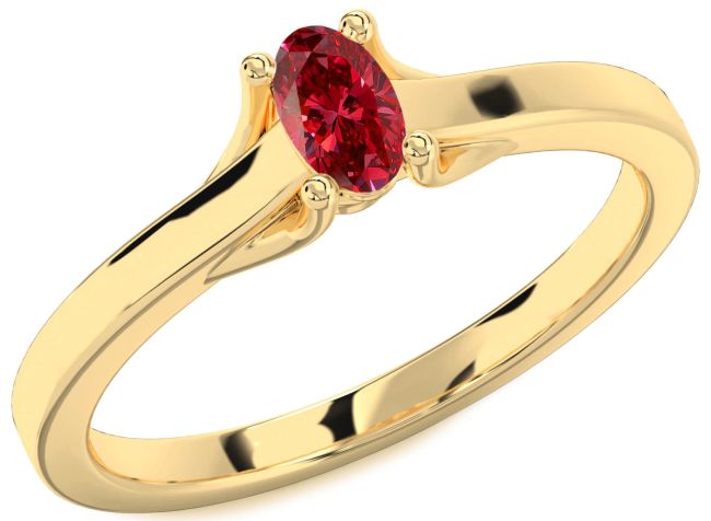 Ruby Gold Oval Promise Ring