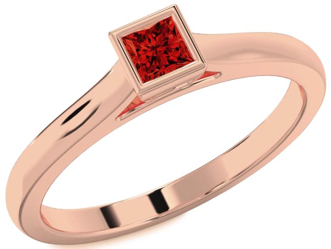 Ruby Rose Gold Princess Promise Ring