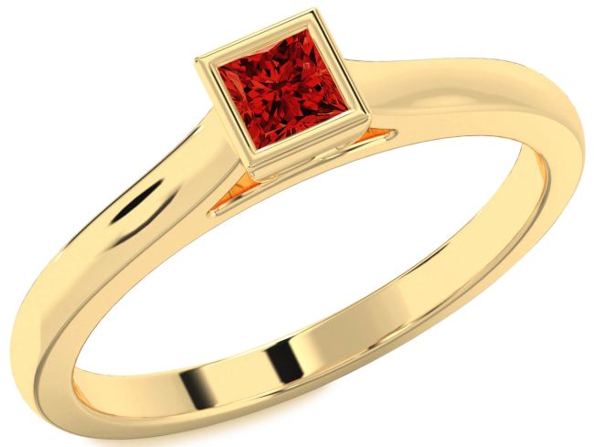 Ruby Gold Silver Princess Promise Ring
